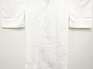 未使用品　流水に菊・花模様織り出し　単衣長襦袢